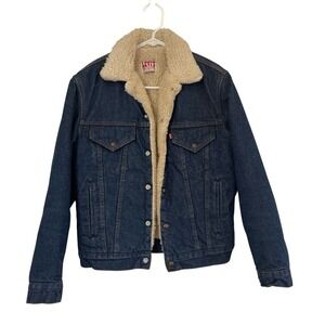 Vintage Levi's Blue Denim Trucker Sherpa Jacket Sz‎ 36R